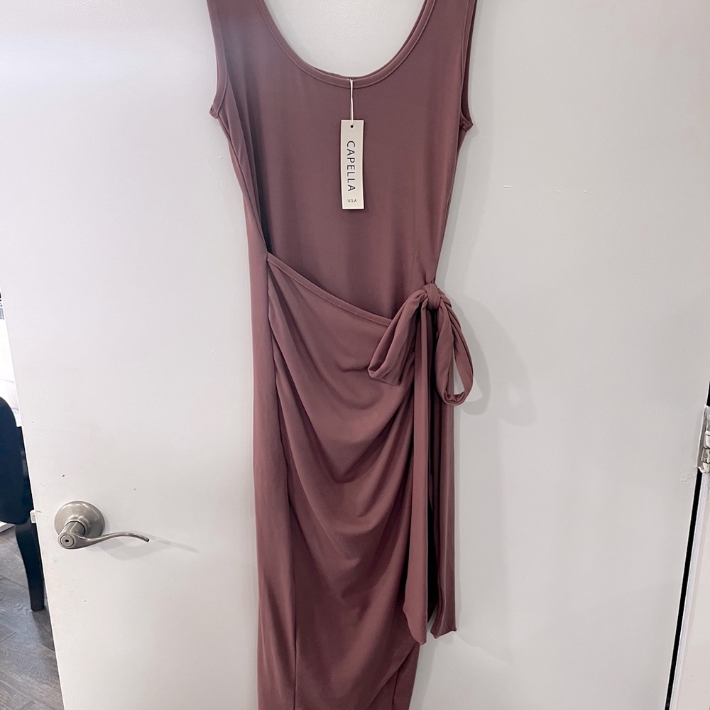 Tulip hem wrap dress